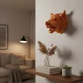BUĞZ Gold Renk 3D Kurt Başı Duvar Dekoru