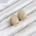 BUĞZ Gold Renk Full Zirkon Taşlı Kare Halka Kadın Küpe