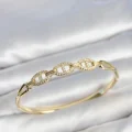 BUĞZ Gold Renk Gemi Zinciri Model Zirkon Taşlı Kadın Kelepçe Bileklik