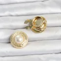 BUĞZ Gold Renk İncili Model Düğme veya Manşet Broşu