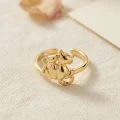 BUĞZ Gold Renk Kedi Tasarım Pirinç Kadın Yüzük