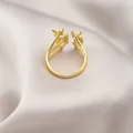 BUĞZ Gold Renk Metal Kelebek Model Kadın Yüzük - BUĞZ