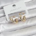 BUĞZ Gold Renk Pirinç Halka 15 mm Kadın Küpe