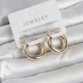 BUĞZ Gold Renk Pirinç Halka 20 mm Kadın Küpe