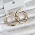 BUĞZ Gold Renk Pirinç Halka 30 mm Kadın Küpe