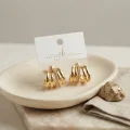 BUĞZ Gold Renk Pirinç Kafes Model Halka Küpe