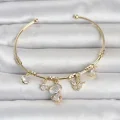 BUĞZ Gold Renk Pirinç Kedi Detaylı Charmlı Kadın Bileklik