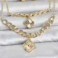 BUĞZ Gold Renk Pirinç Kolye Bileklik ve Küpe Seti