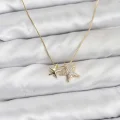 BUĞZ Gold Renk Pirinç Minimal Yıldız Model Kadın Kolye