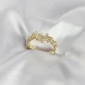 BUĞZ Gold Renk Pirinç Ritim Model Zirkon Taşlı Kadın Yüzük