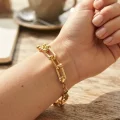BUĞZ Gold Renk Pirinç Tifani Model Kadın Bileklik - BUĞZ