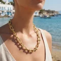BUĞZ Gold Renk Pirinç Tifani Model Kadın Kolye