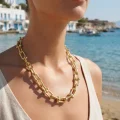 BUĞZ Gold Renk Pirinç Tifani Model Kadın Kolye - BUĞZ