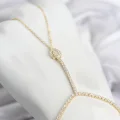 BUĞZ Gold Renk Pirinç Zirkon Taşlı Damla Model Şahmeran