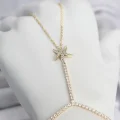 BUĞZ Gold Renk Pirinç Zirkon Taşlı Deniz Yıldızı Model Şahmeran