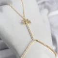 BUĞZ Gold Renk Pirinç Zirkon Taşlı Kelebek Model Şahmeran