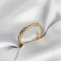 BUĞZ Gold Renk Sıralı Renkli Zirkon Taşlı Kadın Yüzük