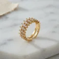 BUĞZ Gold Renk Sıralı Zirkon Taşlı Kadın Yüzük
