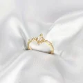 BUĞZ Gold Renk Vintage Model Zirkon Taşlı Yüzük