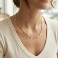 BUĞZ Gold Renk Yıldız Pul Model 60 cm Kadın Kolye - BUĞZ