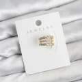 BUĞZ Gold Renk Zirkon Taşlı Pirinç Kıkırdak Earcuff Küpe