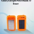  Gold Silver Güneş Enerjili Powerbank Işıldak – 10000 mAh, 32 LED, Çift USB, Su Geçirmez