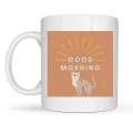 BUĞZ Good Morning Kedi Desenli Porselen Kupa MODEL 72 – Sevimli Kedi Figürlü, Kahve & Çay Kupası, Hediyelik Porselen Bardak
