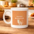 BUĞZ Good Morning Kedi Desenli Porselen Kupa MODEL 72 – Sevimli Kedi Figürlü, Kahve & Çay Kupası, Hediyelik Porselen Bardak