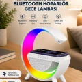 BUĞZ Google Dijital Kablosuz Şarj Özellikli Bluetooth Hoparlör Gece Lambası