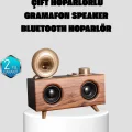 BUĞZ Gramafon Tasarımlı Bluetooth Hoparlör 3D Ses Teknolojili Çok Fonksiyonlu