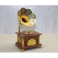  Gramofon Müzik Kutusu Kahverengi