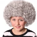 BUĞZ Gri Renk Kabarık Bonus Peruk Afro Takma Saç