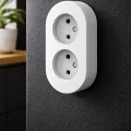 BUĞZ Gri Sıva Üstü İkili Topraklı Priz – Modern Şık Tasarım, Dayanıklı Elektrik Prizi Çiftli