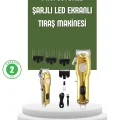  Güçlü Motorlu LCD Ekranlı Şarjlı Tıraş ve Şekillendirme Makinesi