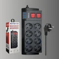 BUĞZ Güçlü Termal Korumalı 8 Priz + 3 USB Çoklu Uzatma Kablosu 2m