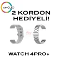 BUĞZ Gümüş Metal Kordonlu Akıllı Saat, Nabız ve Uyku Takibi, Adımsayar ve Sesli Görüşme Özellikli