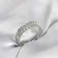 BUĞZ Gümüş Renk Başak Model Zirkon Taşlı Kadın Yüzük