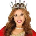 BUĞZ Gümüş Renk Çocuk ve Yetişkin Uyumlu Kraliçe Tacı Prenses Tacı 8X25 cm