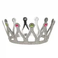 BUĞZ Gümüş Renk Çocuk Ve Yetişkin Uyumlu Kraliçe Tacı Prenses Tacı 8x25 Cm