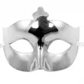 BUĞZ Gümüş Renk Kostüm Partisi Ekstra Parlak Balo Maskesi 15x10 cm