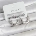 BUĞZ Gümüş Renk Pirinç Halka 20 mm Kadın Küpe