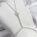 BUĞZ Gümüş Renk Pirinç Zirkon Taşlı Damla Model Şahmeran