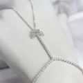 BUĞZ Gümüş Renk Pirinç Zirkon Taşlı Kelebek Model Şahmeran