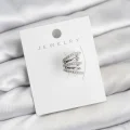 BUĞZ Gümüş Renk Pirinç Zirkon Taşlı Kıkırdak Earcuff Küpe