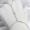 BUĞZ Gümüş Renk Pirinç Zirkon Taşlı Yıldız Model Şahmeran