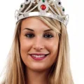BUĞZ Gümüş Renk Plastik Prenses Tacı Kraliçe Tacı 60 cm