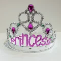 BUĞZ Gümüş Renk Prenses Yazılı Parti Tacı 60 cm