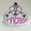  Gümüş Renk Prenses Yazılı Parti Tacı 60 cm