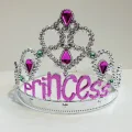 BUĞZ Gümüş Renk Prenses Yazılı Parti Tacı 60 Cm