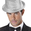BUĞZ Gümüş Renk Uzun Plastik Simli Parti Şapkası